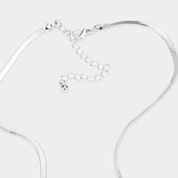 2PCS - Metal Snake Silver Chain Necklaces NWT - Picture 4 of 7